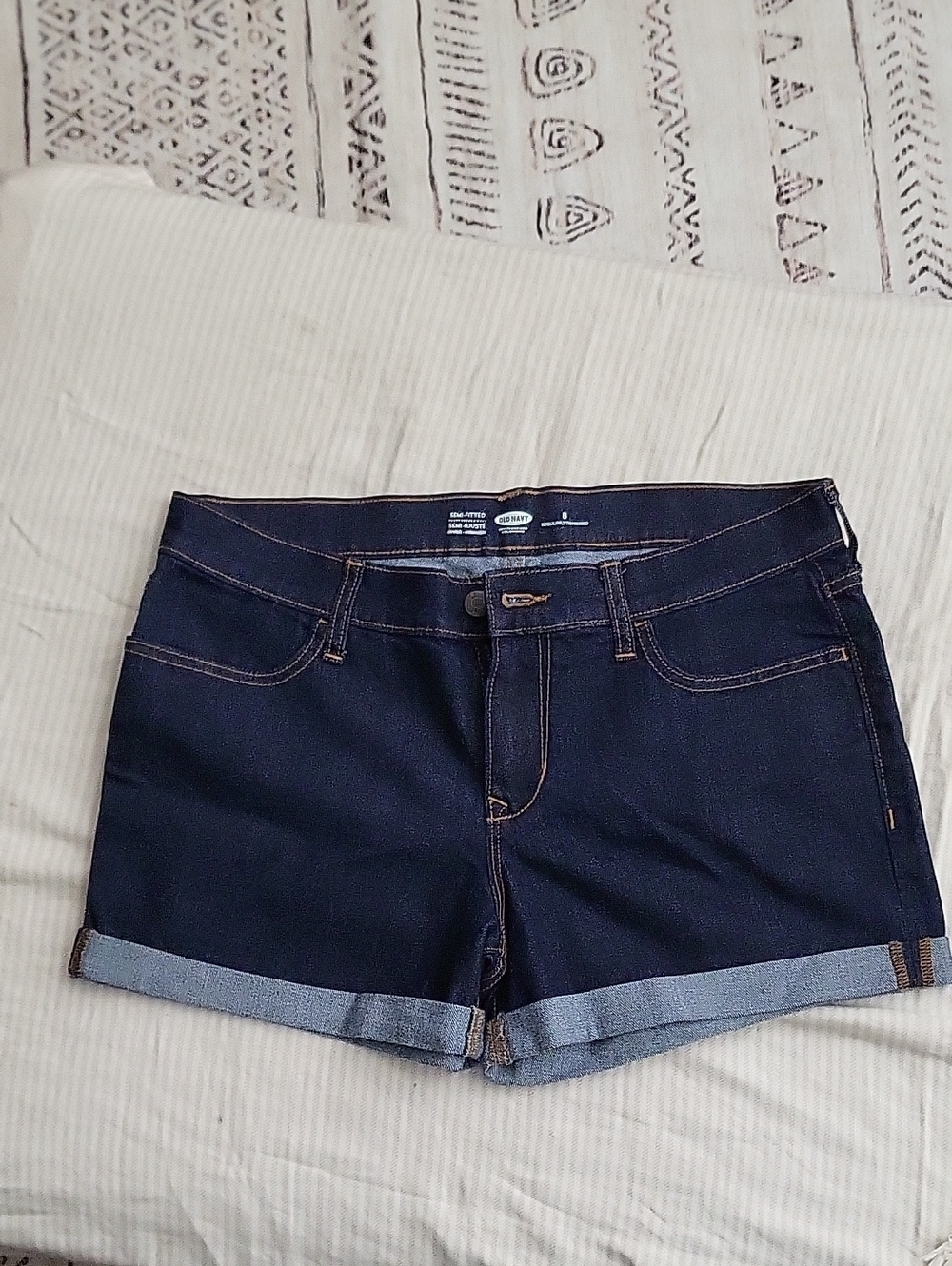 Old Navy Dark Blue Denim Cuffed Women’s Shorts